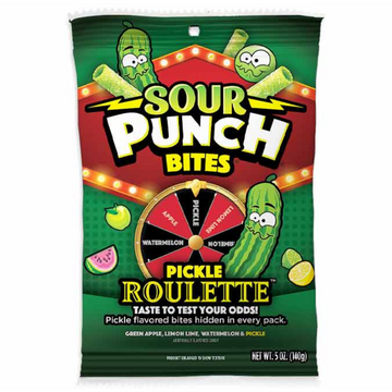Sour Punch Pickle Roulette Bites Peg Bag