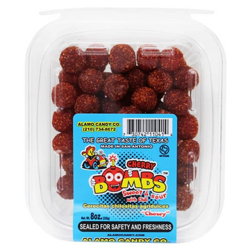 Alamo Candy Cherry Bombs Tub- Sour Candy Cherry Balls with Chili