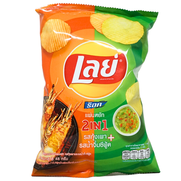 Lay's 2-in-1 Grilled Shrimp & Seafood Sauce Potato Chips