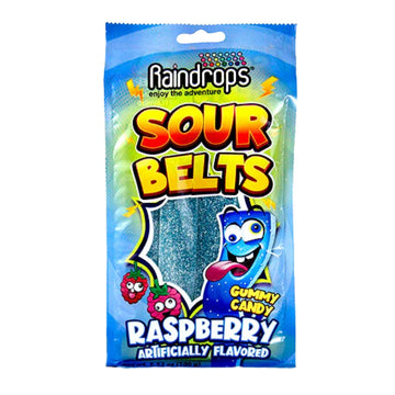 Raindrops Blue Raspberry Sour Belts