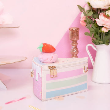 Strawberry Rainbow Confetti Cake Slice Handbag 🍰