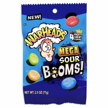 Warheads Mega Sour Booms! Chewy Candy
