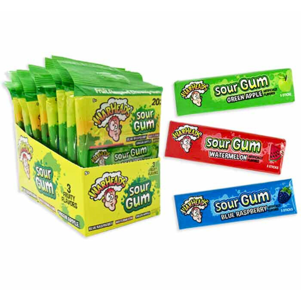 Warheads Assorted Sour Gum 4 Pack