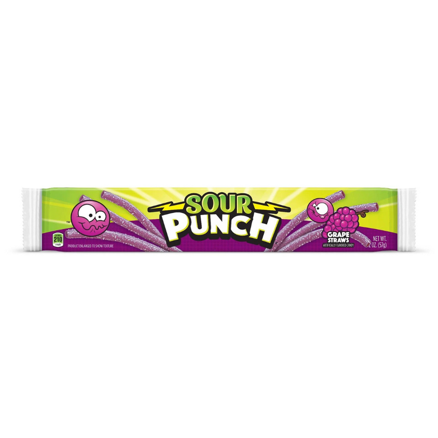 Sour Punch Grape Straws