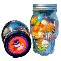 Spooky Gummy Mix in Glass Skull Container