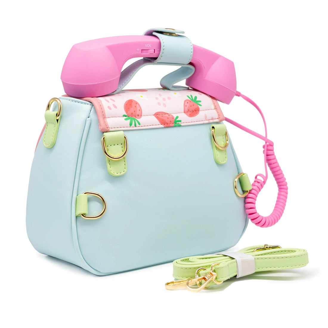Retro Phone Convertible Handbag - Strawberry Fields