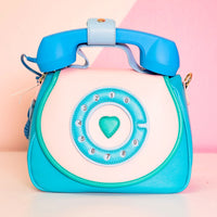 Retro Phone Convertible Handbag - Mermazing Blue