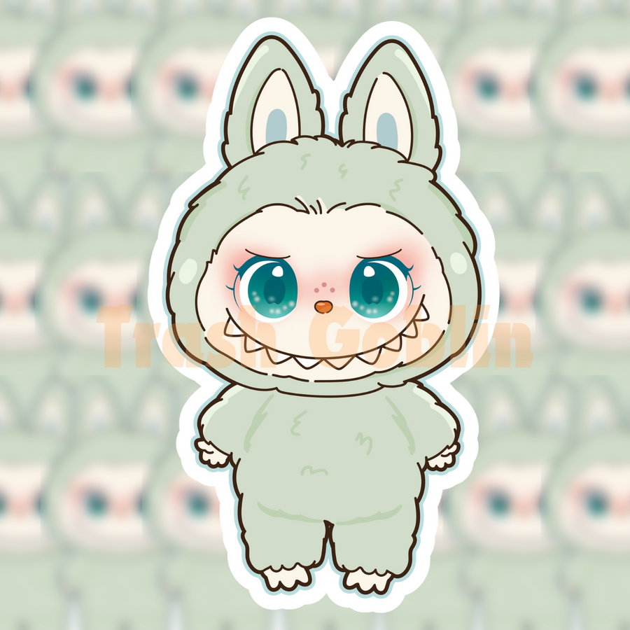 Pastel Green Labubu Vinyl Sticker