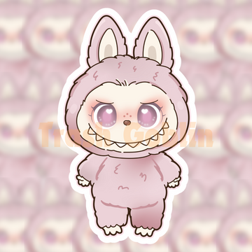 Pink Cloud Labubu Vinyl Sticker