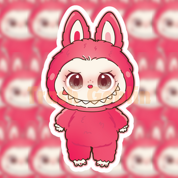 Hot Pink Labubu Vinyl Sticker