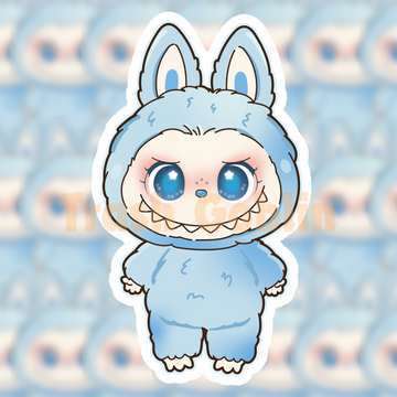 Baby Blue Cloud Labubu Vinyl Sticker