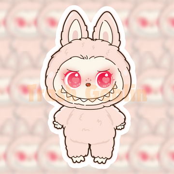 Baby Pink Labubu Vinyl Sticker