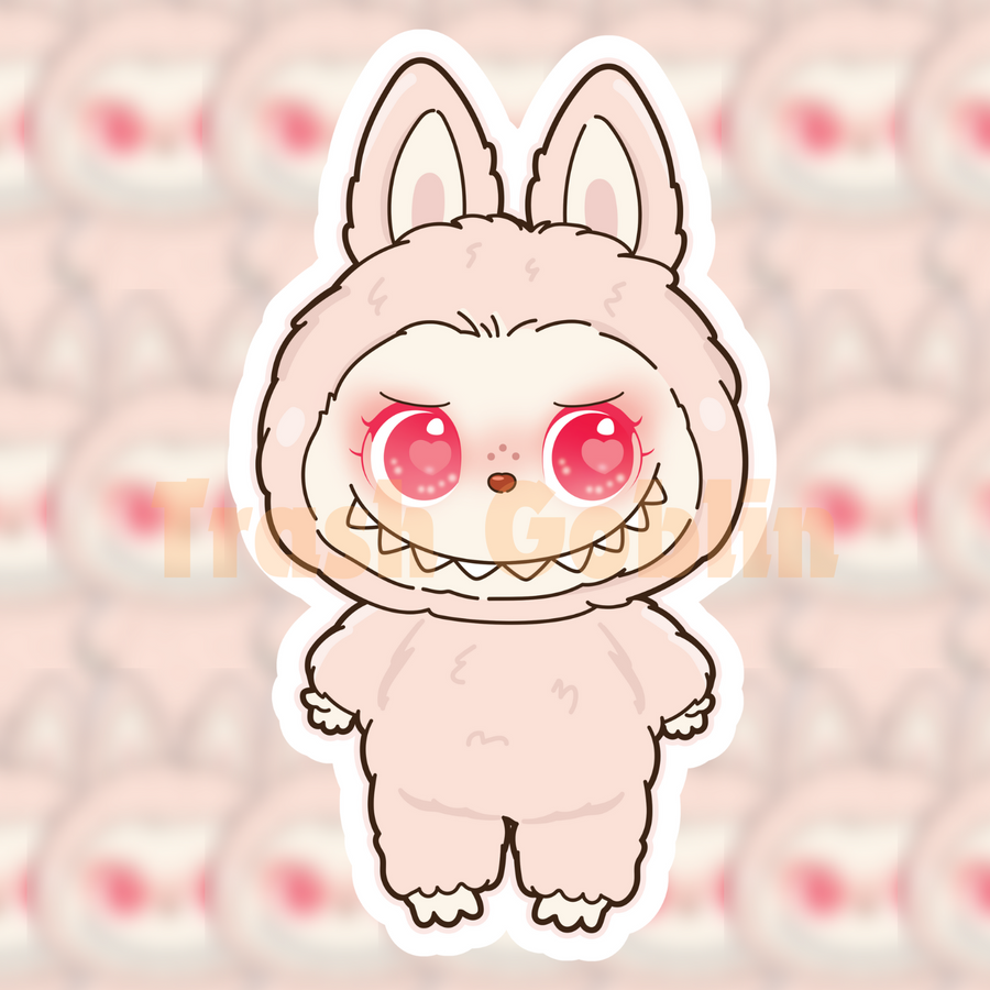 Baby Pink Labubu Vinyl Sticker
