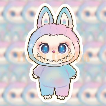Pastel Rainbow Labubu Vinyl Sticker