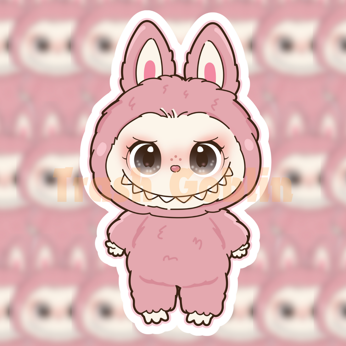 Pink Berry Labubu Vinyl Sticker