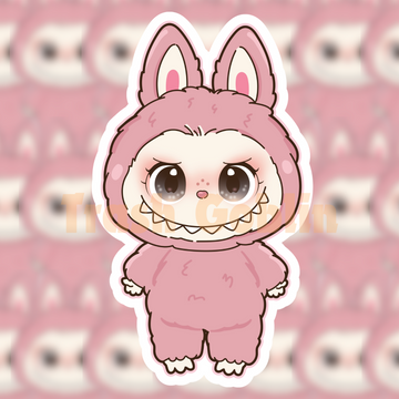 Pink Berry Labubu Vinyl Sticker