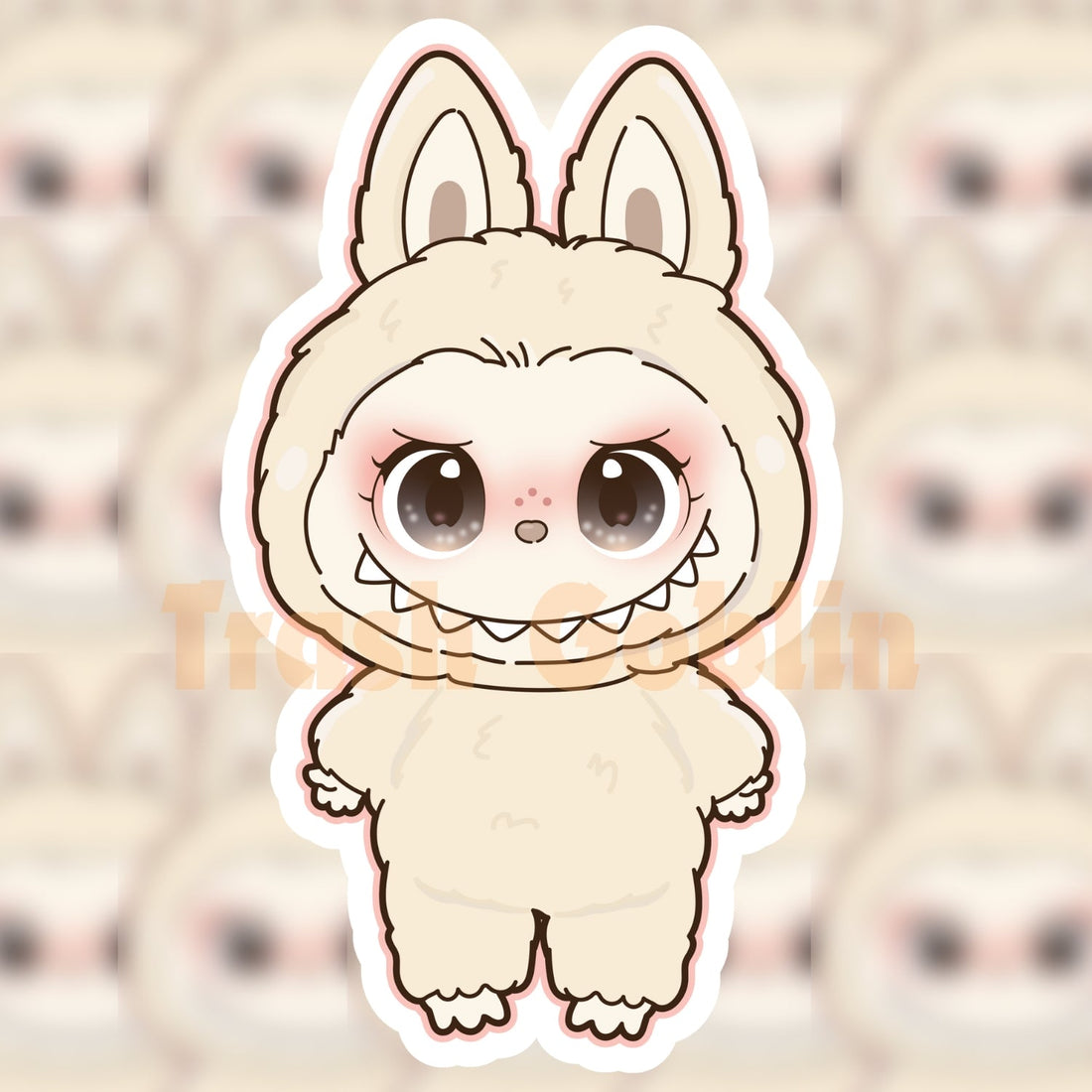 Cream Labubu Vinyl Sticker