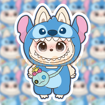 Stitch and Scrump Labubu Vinyl Sticker