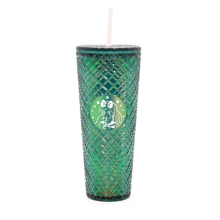 Tall Dazzling Emerald Green Jewel Holographic Tumbler