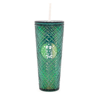 Tall Dazzling Emerald Green Jewel Holographic Tumbler