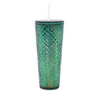 Tall Dazzling Emerald Green Jewel Holographic Tumbler