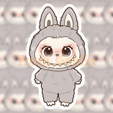 Grey Labubu Vinyl Sticker
