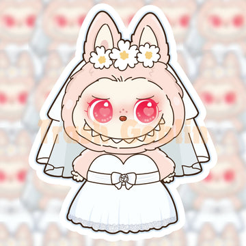 Wedding Dress Labubu Vinyl Sticker