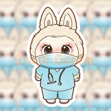 Nurse Labubu Vinyl Sticker