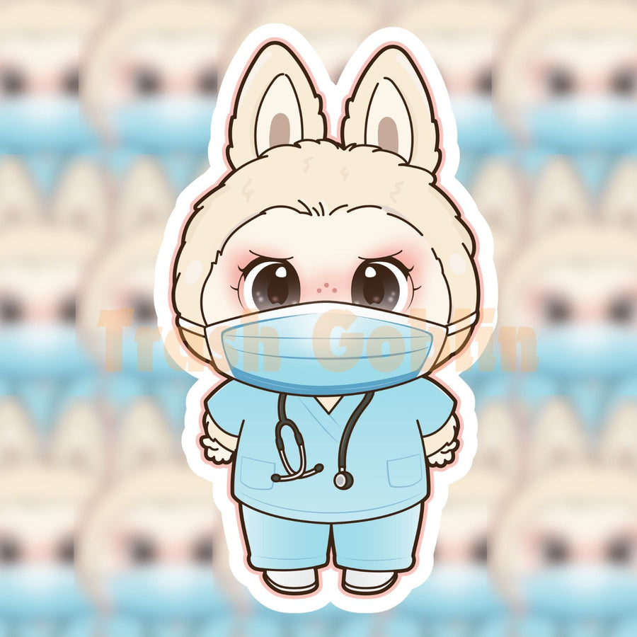 Nurse Labubu Vinyl Sticker