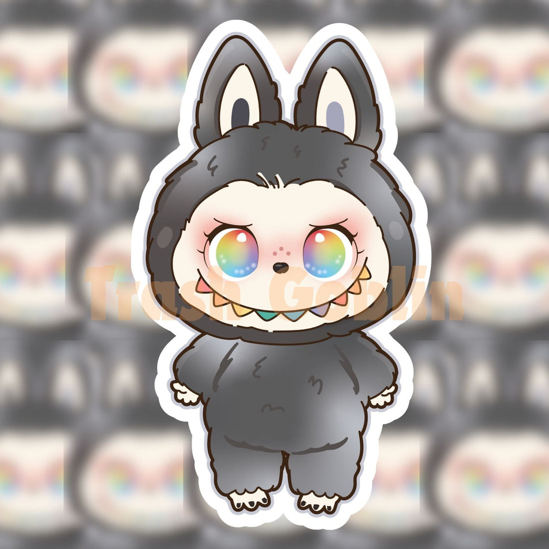 Secret Black and Rainbow Labubu Vinyl Sticker