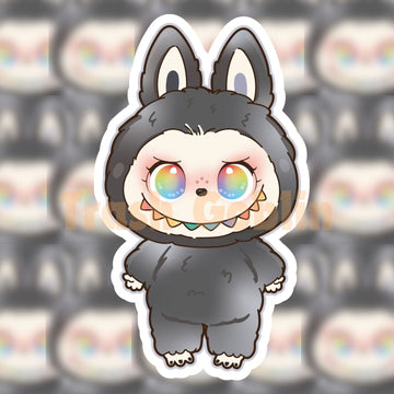 Secret Black and Rainbow Labubu Vinyl Sticker