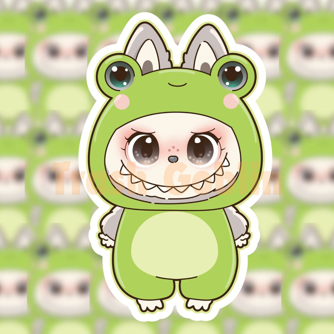 Frog Labubu Vinyl Sticker