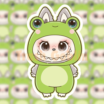 Frog Labubu Vinyl Sticker