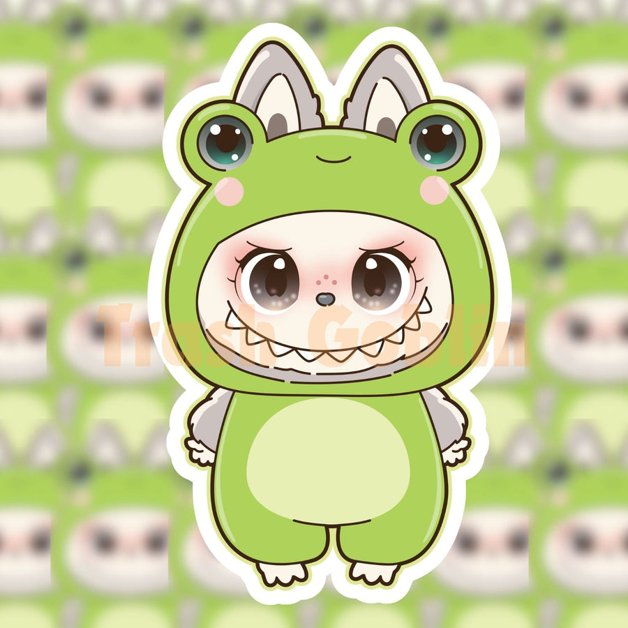 Frog Labubu Vinyl Sticker