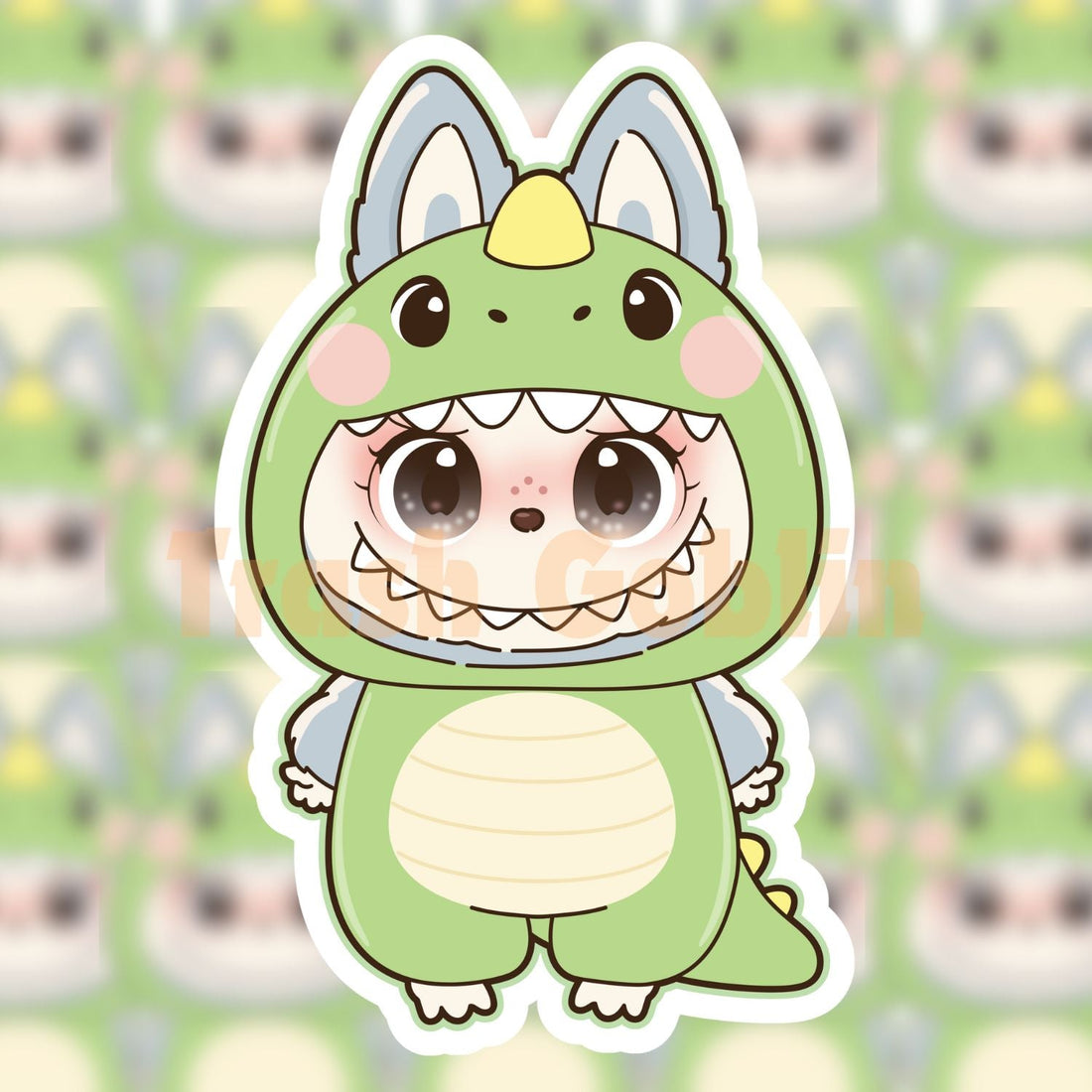 Dinosaur Labubu Vinyl Sticker
