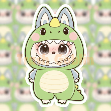Dinosaur Labubu Vinyl Sticker