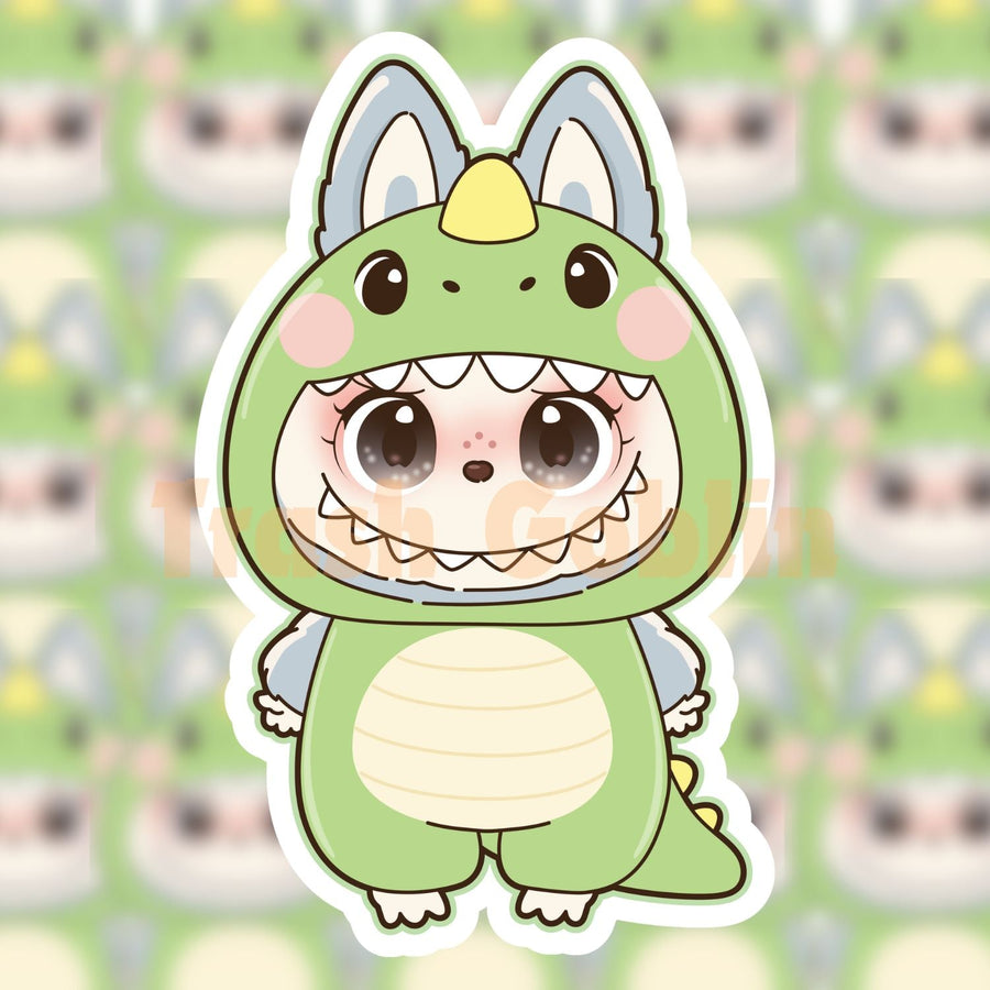 Dinosaur Labubu Vinyl Sticker