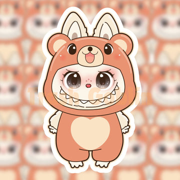 Teddy Bear Labubu Vinyl Sticker