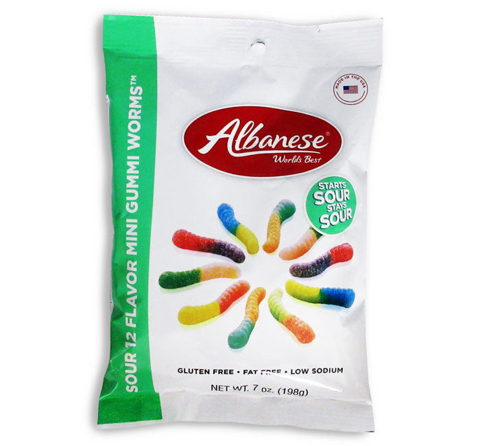 Albanese Sour 12 Flavor Mini Gummi Worms