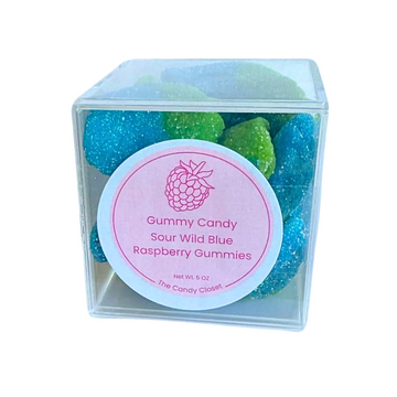 Sour Wild Blue Raspberry Gummies Candy Cubes