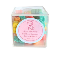 Rainbow Sugared Gummy Bears Candy Cubes