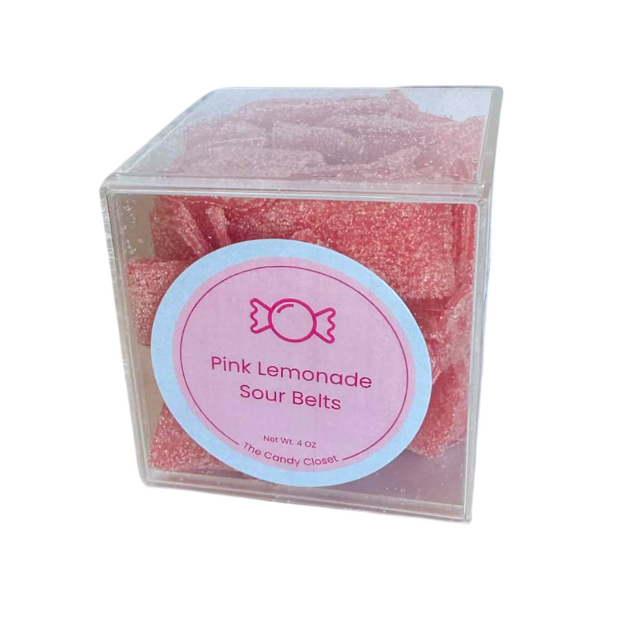 Pink Lemonade Sour Belts Candy Cubes