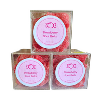 Strawberry Sour Belts Candy Cubes