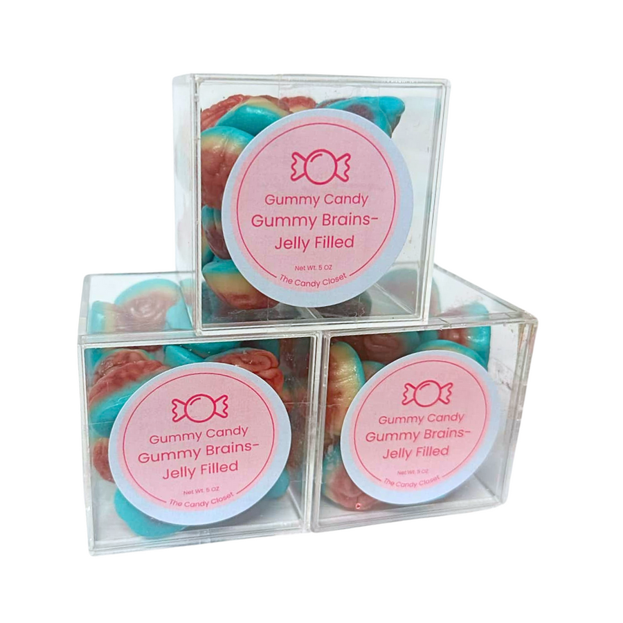 Jelly Filled Gummy Brains Candy Cubes