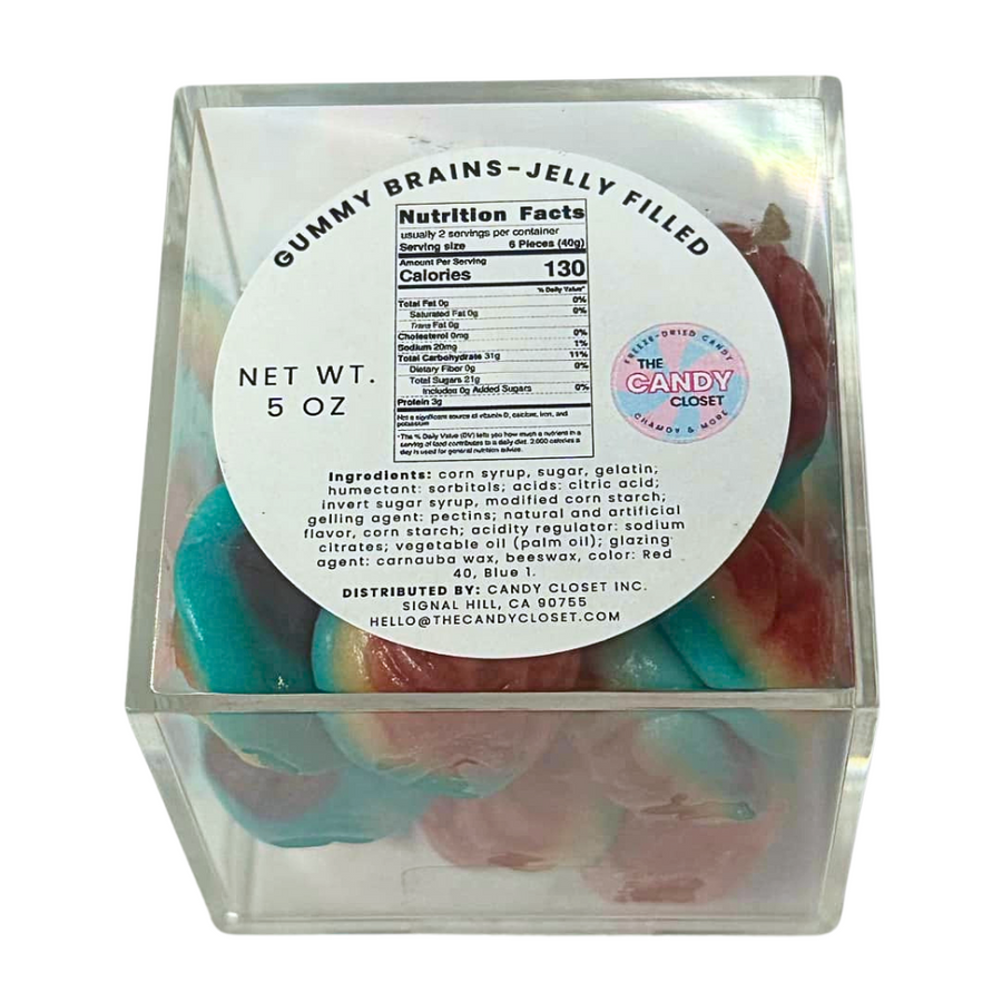 Jelly Filled Gummy Brains Candy Cubes