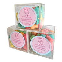 Rainbow Sugared Gummy Bears Candy Cubes