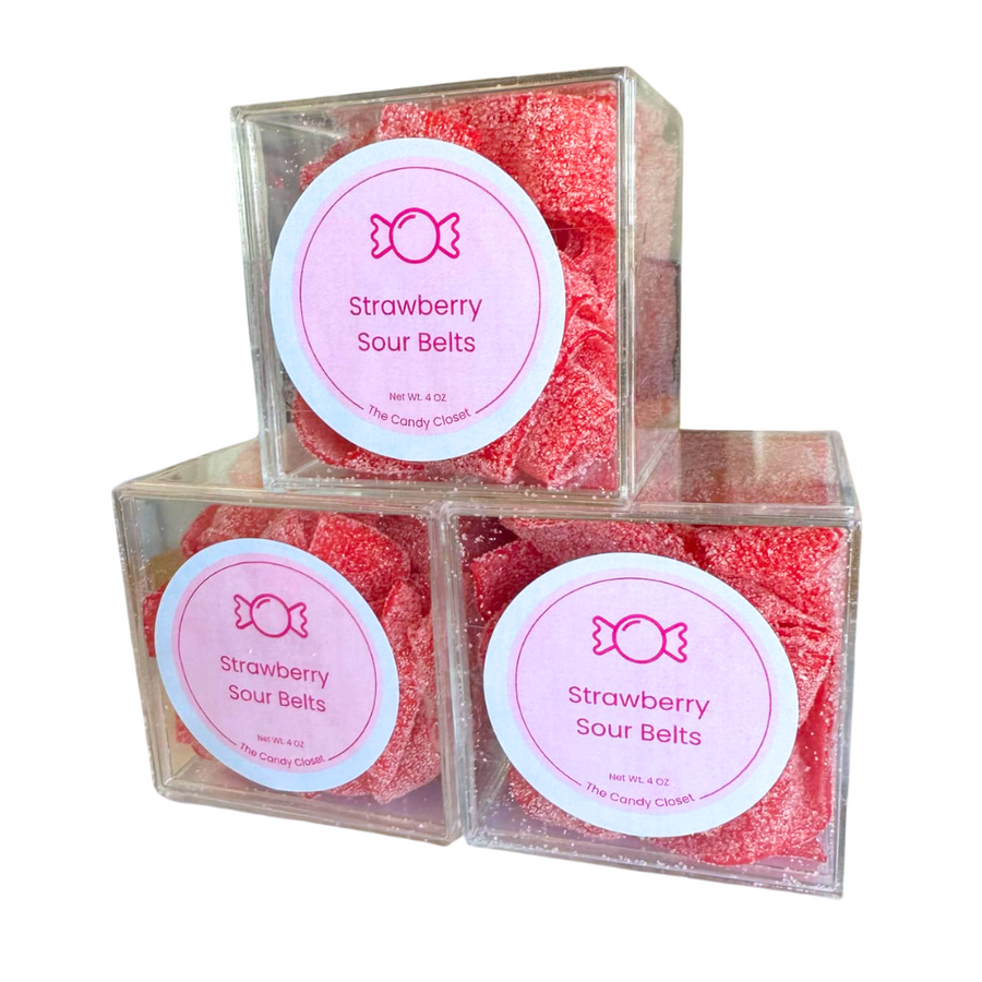 Strawberry Sour Belts Candy Cubes