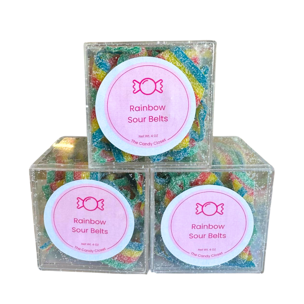 Rainbow Sour Belts Candy Cubes