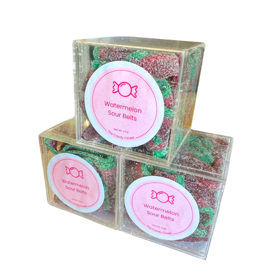 Watermelon Sour Belts Candy Cubes