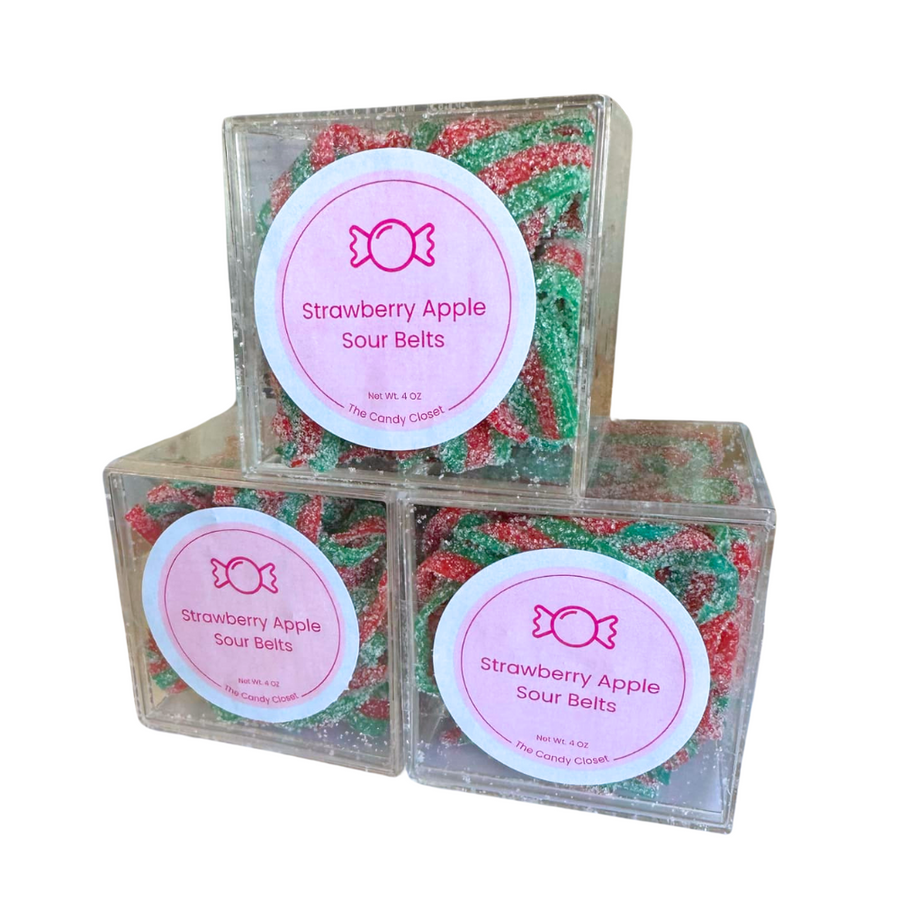 Strawberry Apple Sour Belts Candy Cubes